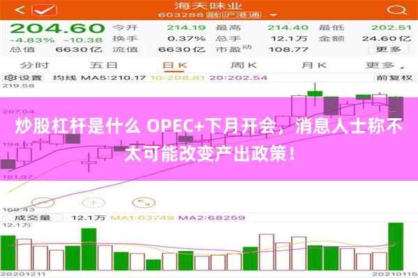 炒股杠杆是什么 OPEC+下月开会，消息人士称不太可能改变产出政策！