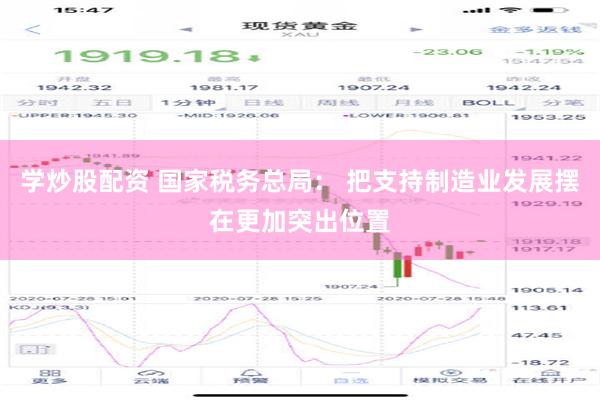 学炒股配资 国家税务总局： 把支持制造业发展摆在更加突出位置