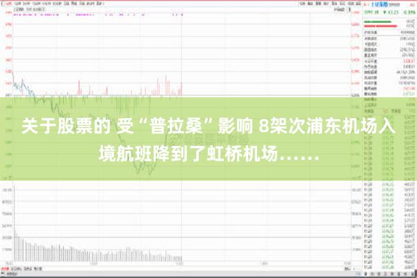 关于股票的 受“普拉桑”影响 8架次浦东机场入境航班降到了虹桥机场……