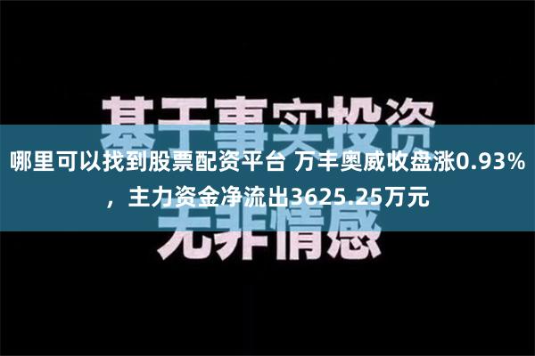 哪里可以找到股票配资平台 万丰奥威收盘涨0.93%，主力资金净流出3625.25万元